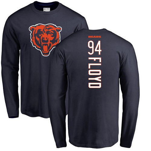 Chicago Bears Men Navy Blue Leonard Floyd Backer NFL Football #94 Long Sleeve T Shirt